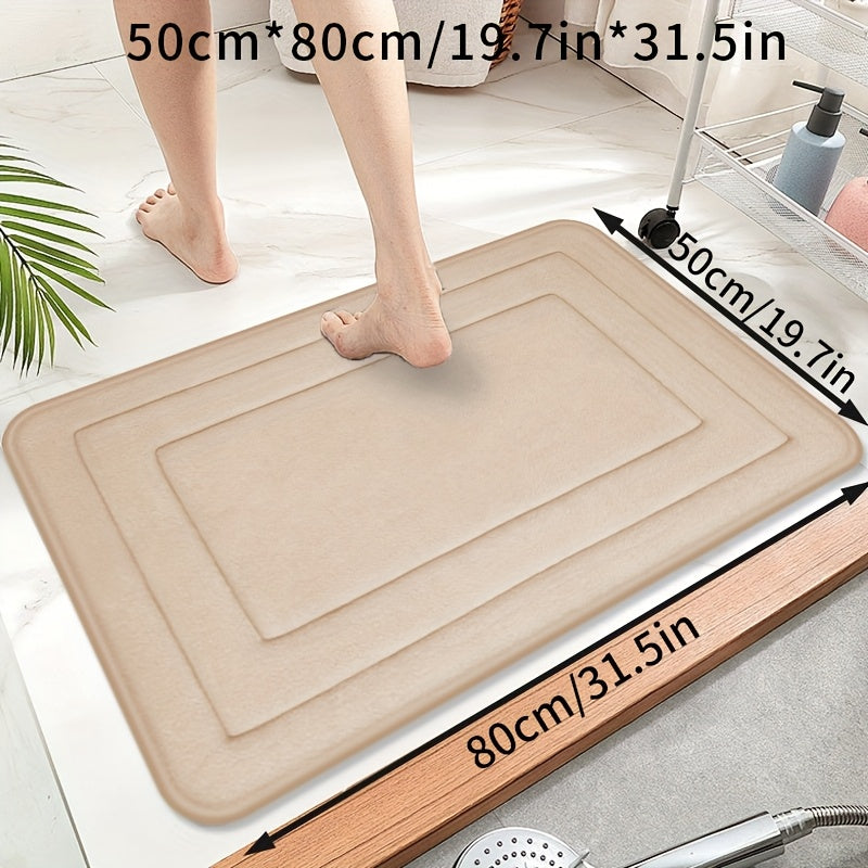 PlushStep | Vintage koraalkleurige fleece badmat – absorberend, antislip, zacht tapijt voor keuken en badkamer