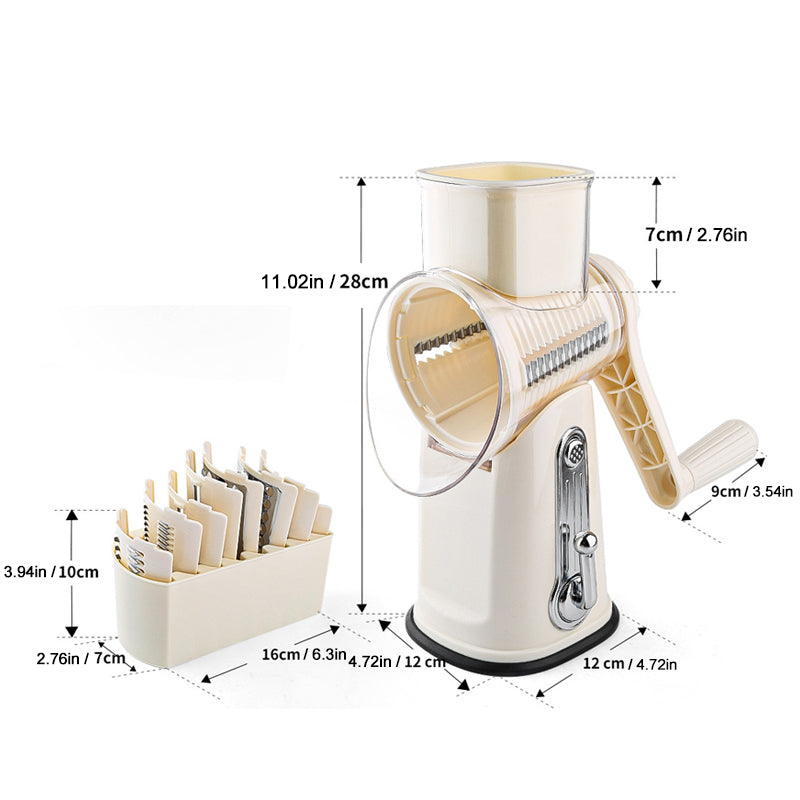 ChopEase | 5-in-1 Voedselhakker – Handmatige Groente- & Fruitmolen, Kaasrasp, Handheld Keukensnijder