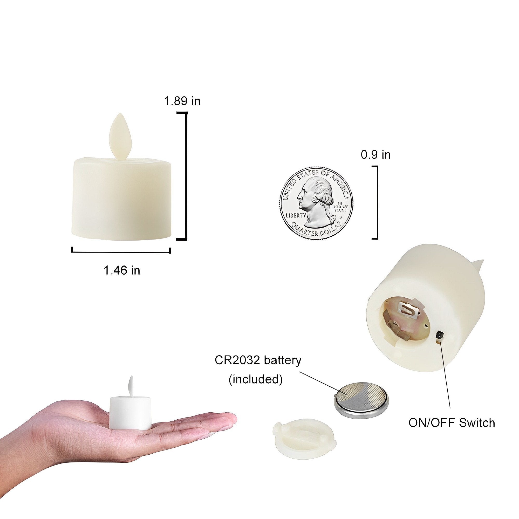 GlowWick | Elektronische theelichtkaars met realistische bewegende vlam – LED-kaars zonder lont voor thuis decoratie