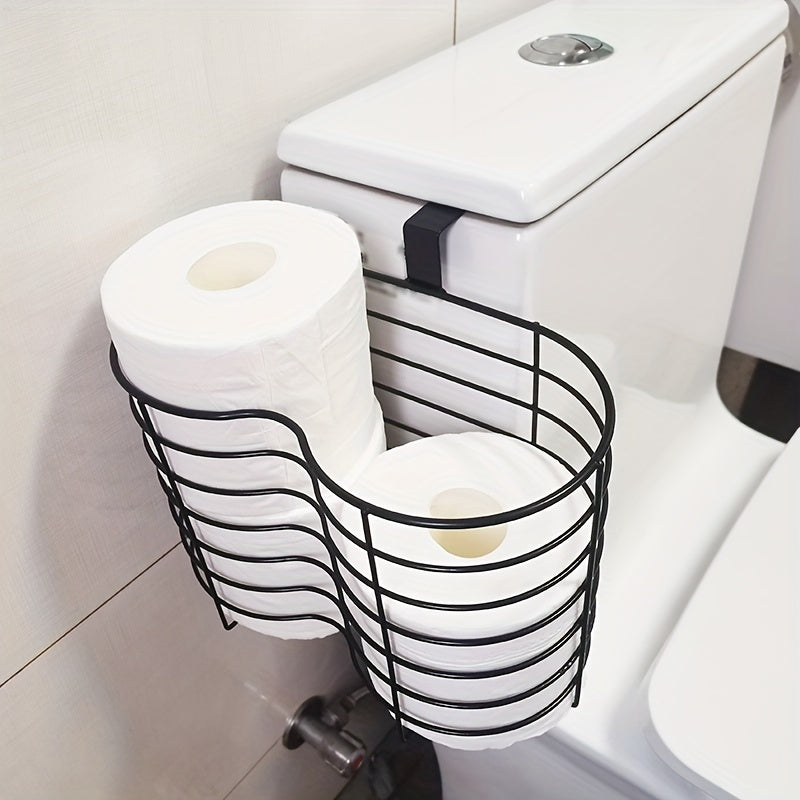 HangRoll | 4-Rollen Hangende Toiletpapierhouder – Metaal, Boorloos, Stevige Badkameropslag