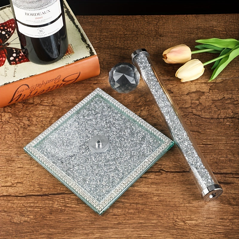 CrystalGrip | Sprankelende kristallen keukenrolhouder – Elegante papieren handdoekhouder voor aanrechtbladen