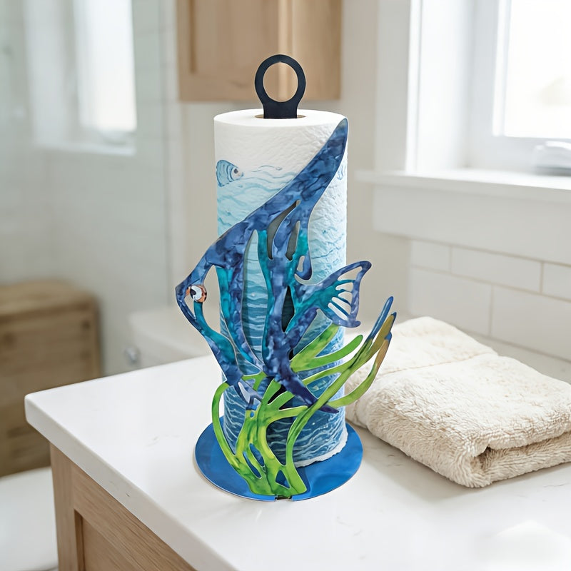 MarineElegance | IJzeren Zeepaardje Tissuehouder – Oceaanthema Decoratieve Servettenbox
