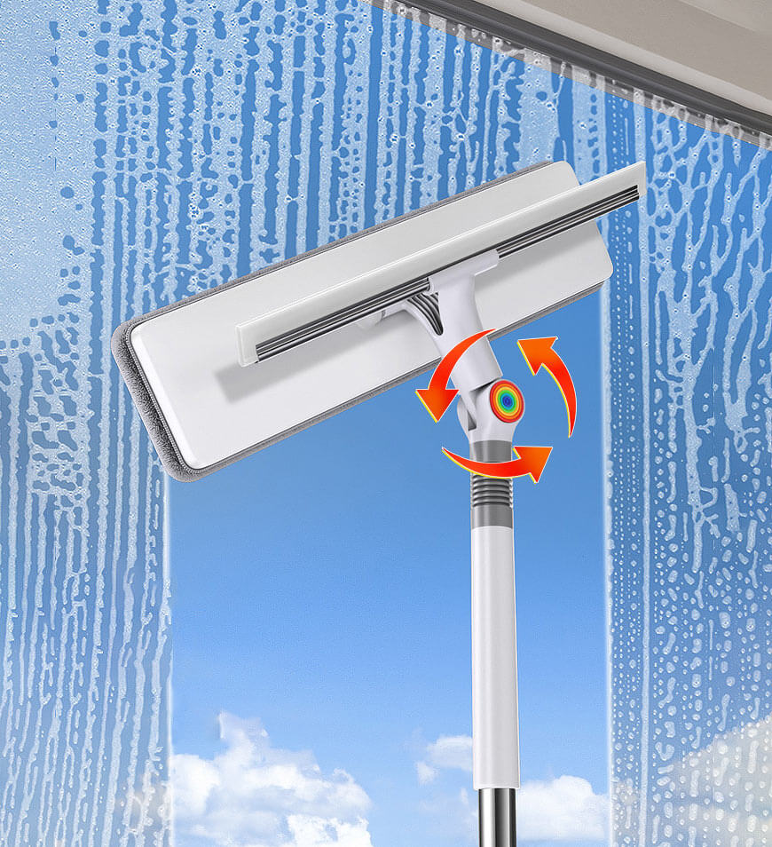 WindoWiz | Dubbelzijdige ruitenwisser – 2-in-1 glasreiniger, streeploze raamwisser met microvezelpads