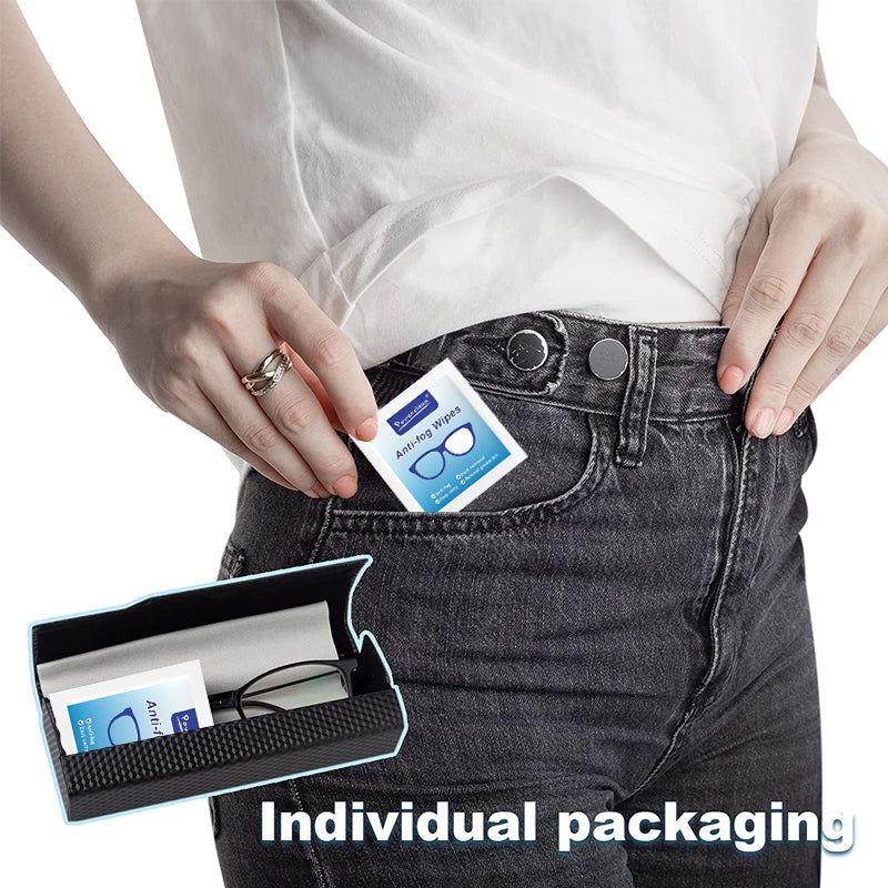 PureSight | CrystalClear Anti-Fog Lensdoekjes (100 stuks) – Streepvrije reiniging voor brillen