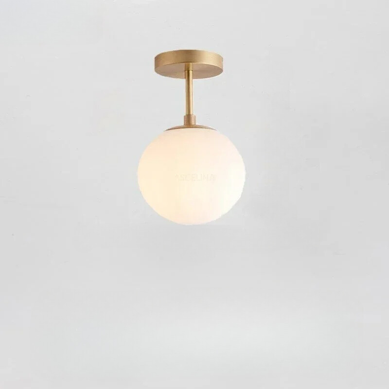 LumiSphere | LED glazen bol plafondlamp - Elegant Scandinavisch design, moderne witte hanglamp voor woonkamer, slaapkamer of keuken