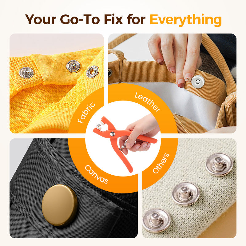 SnapSmith | Metalen drukknopen en tanggereedschapsset – DIY-kledingknutselset met opbergdoos