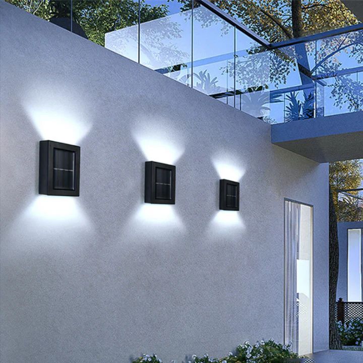 TwinBeam | Muurlamp met dubbele zonnekap - LED-buitenverlichting voor tuin en patio, waterdicht