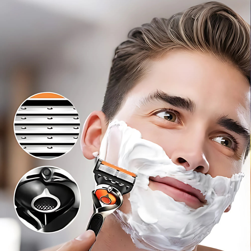 Razorix | Precisie Heren Scheermes met Meerdere Bladen – Quick Release Scheermes