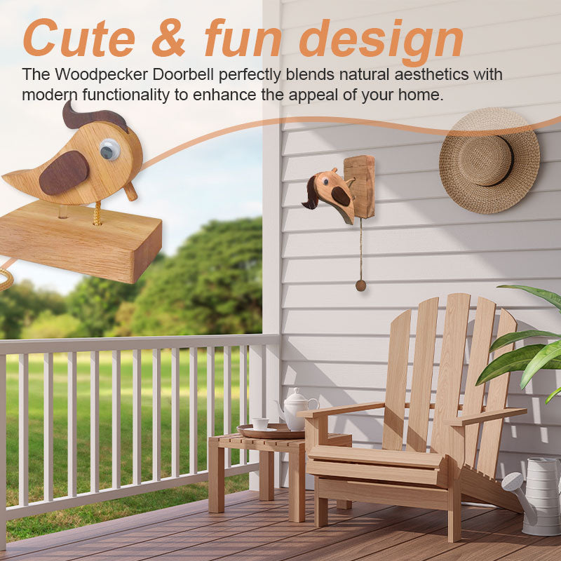 TapNest | Woodpecker Wooden Doorbell – Decorative Home & Café Doorbell