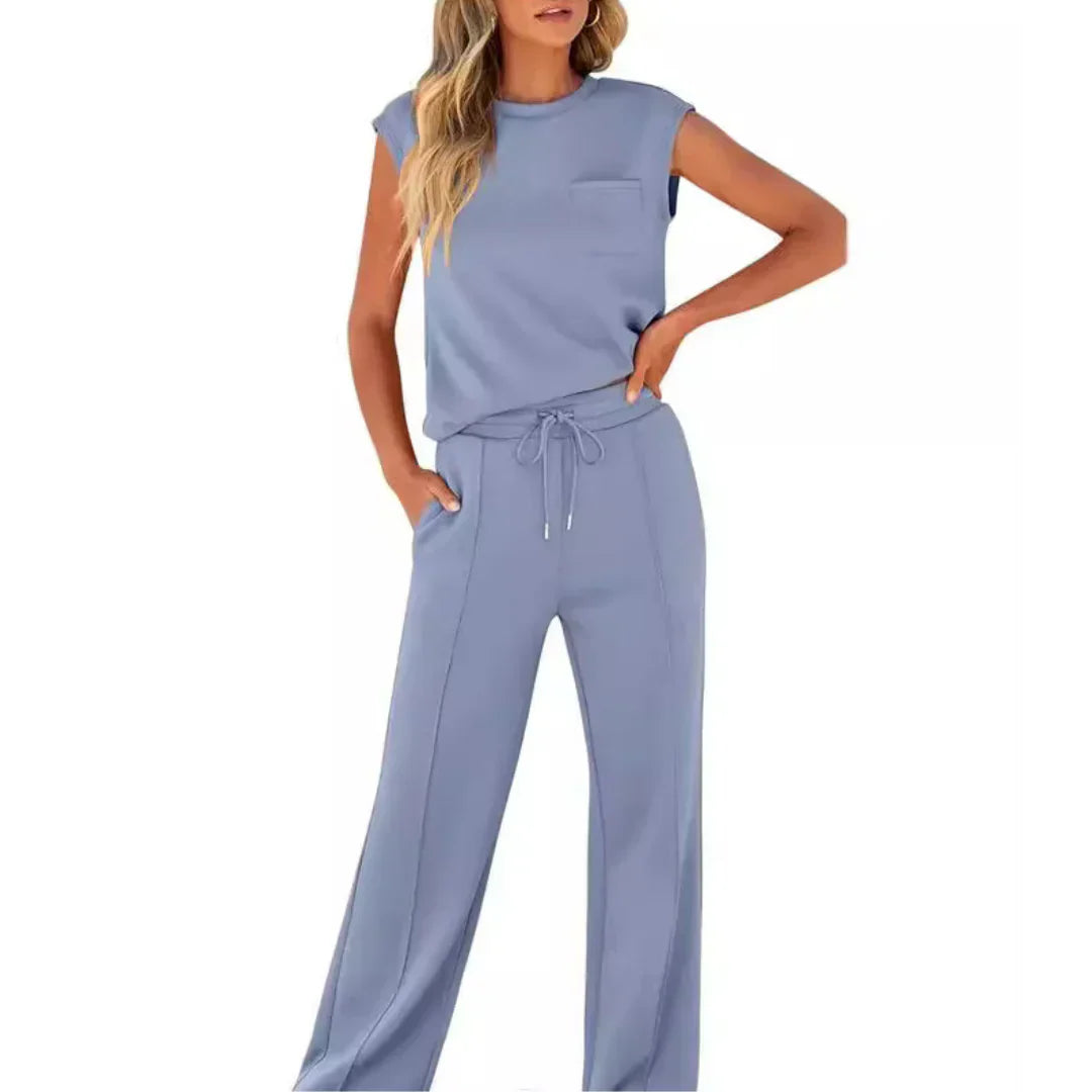 Fumi | Dames zachte zomerse loungewear set – 2-delige casual bijpassende set