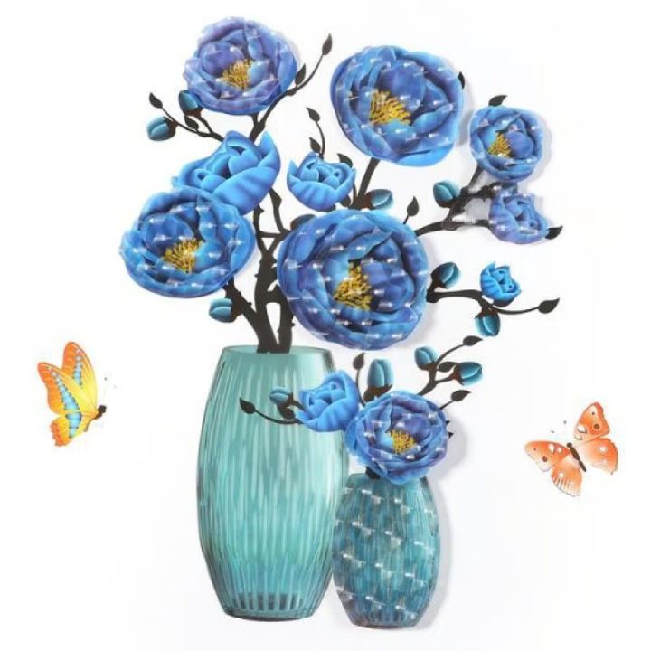 DecoVase | 3D Verwijderbare Vaas Muursticker - Bloemen Woondecoratie Muurschildering, Waterdicht