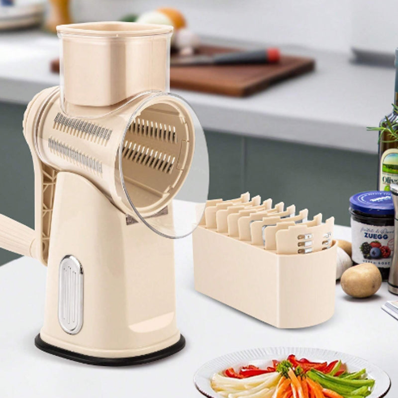 ChopEase | 5-in-1 Voedselhakker – Handmatige Groente- & Fruitmolen, Kaasrasp, Handheld Keukensnijder