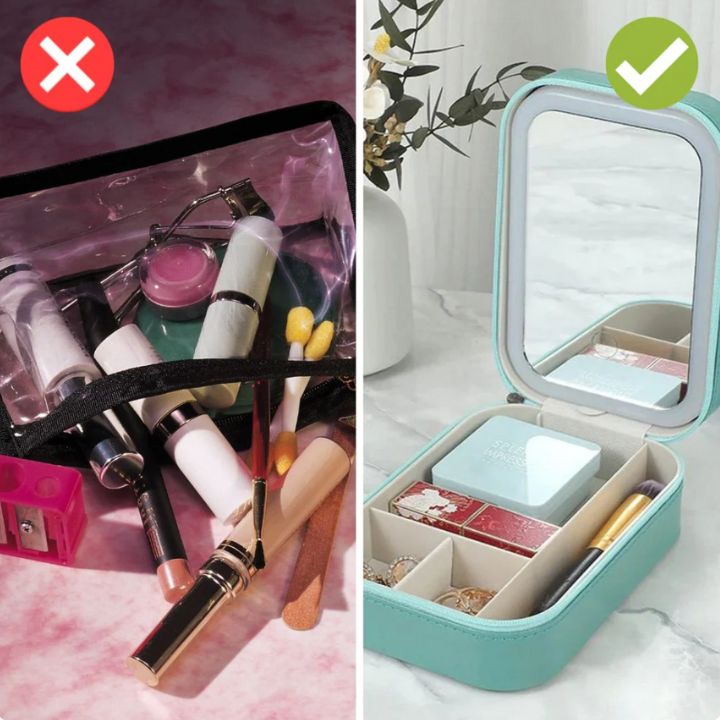 GlowVault | Draagbare cosmeticatas met LED spiegel voor make-up organisatie & reizen