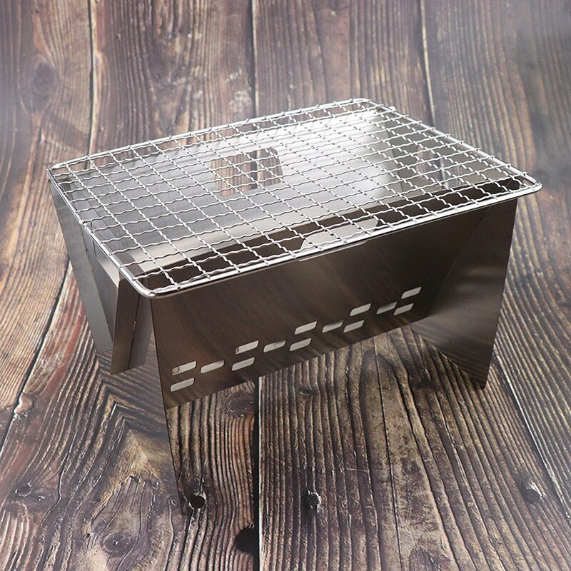 GrillBox | Roestvrijstalen draagbare opvouwbare houtskoolgrill - Compacte BBQ
