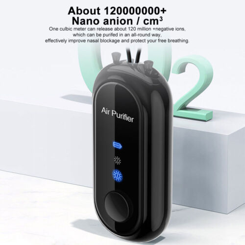 AuraClean | Draagbare mini-luchtreiniger – USB-oplaadbare persoonlijke ketting voor schone lucht