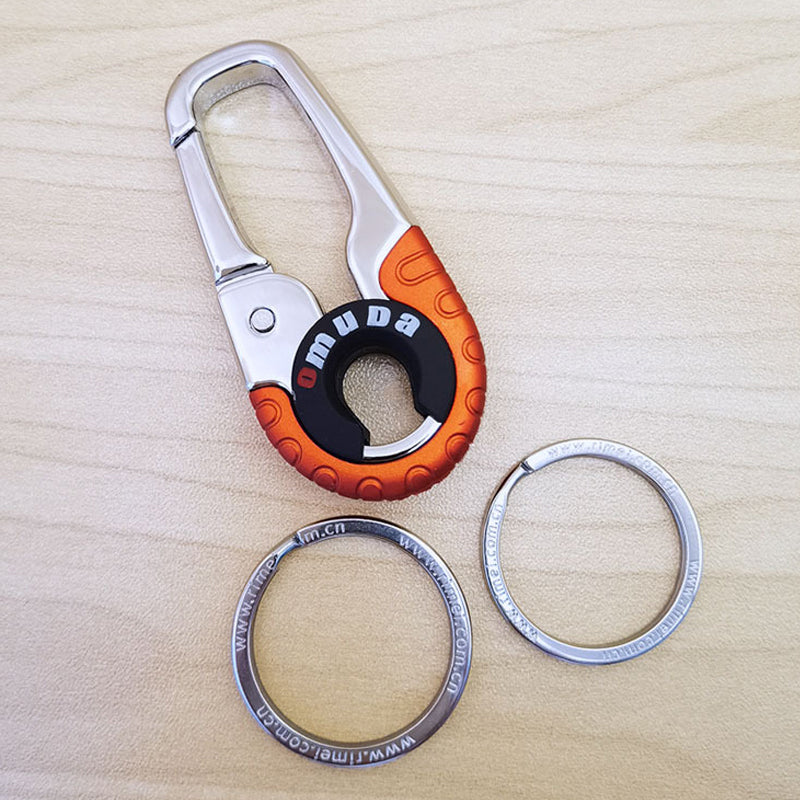 KeyMaster | Metalen karabijnhaak sleutelhanger - draagbare bergbeklimmen Clip met 2 ringen, Anti-Lost Outdoor EDC sleutelhouder