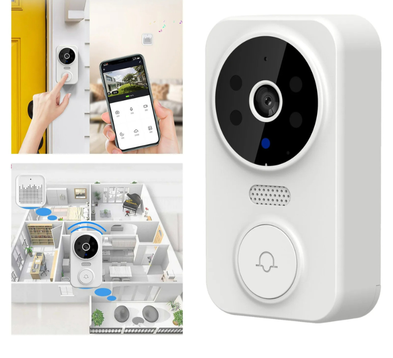 Knockly | Draadloze slimme videodeurbel met bewegingsdetectie – wifi-camera, tweewegcommunicatie, nachtzicht