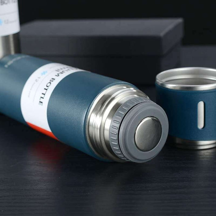 BrewPair | Roestvrijstalen vacuüm thermosfles & mok set - lekvrije geïsoleerde reisfles met deksel