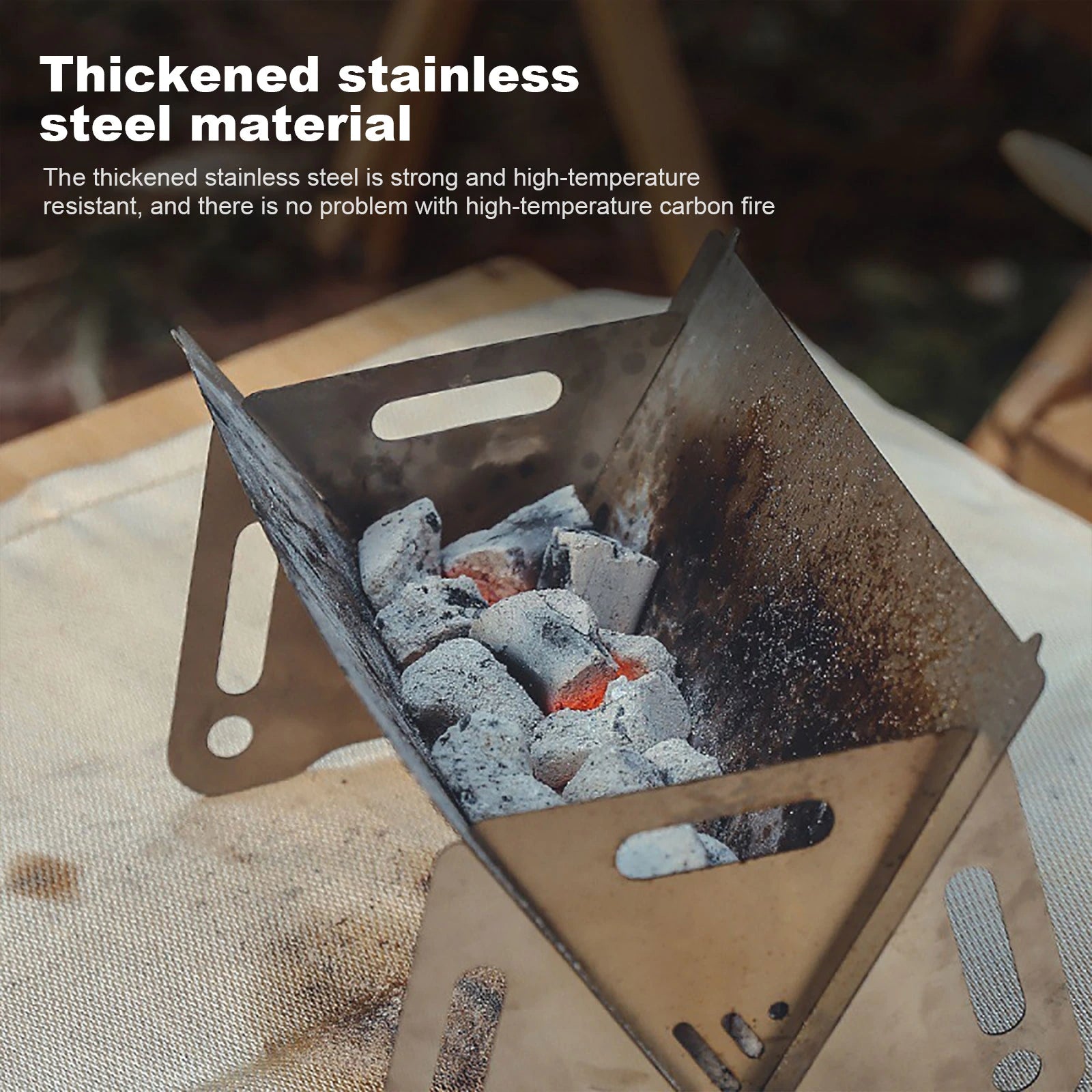 GrillBox | Roestvrijstalen draagbare opvouwbare houtskoolgrill - Compacte BBQ