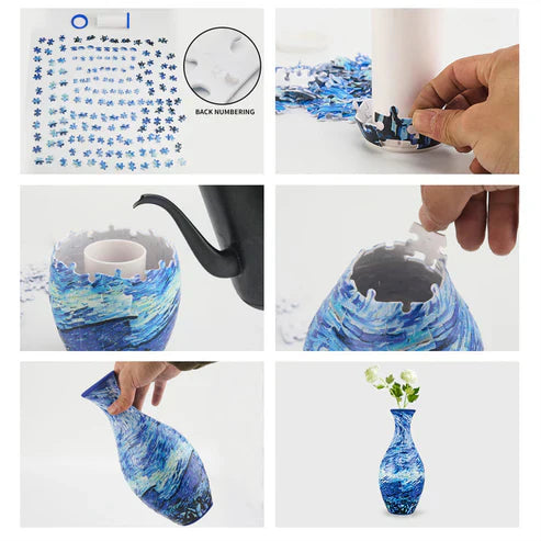 VaseCraft | 3D Puzzelvaas - Decoratieve Bloemenvaas met Verwijderbare Waterhouder, Creatieve DIY Woondecoratie, Uniek Modern Ontwerp
