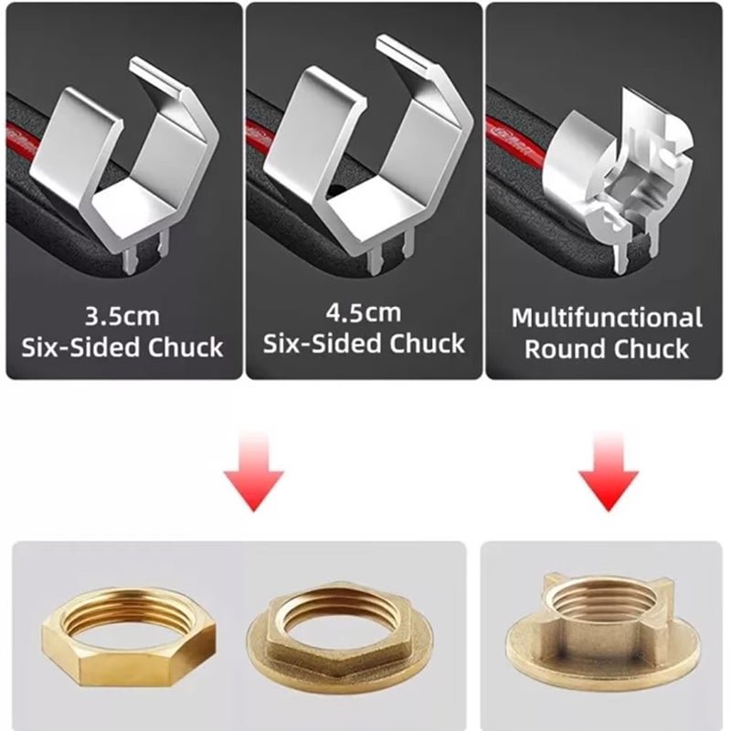 Lumifix | Multifunctionele badkamersleutelset – aluminiumlegering, ergonomisch, verstelbaar, duurzaam voor leidingen
