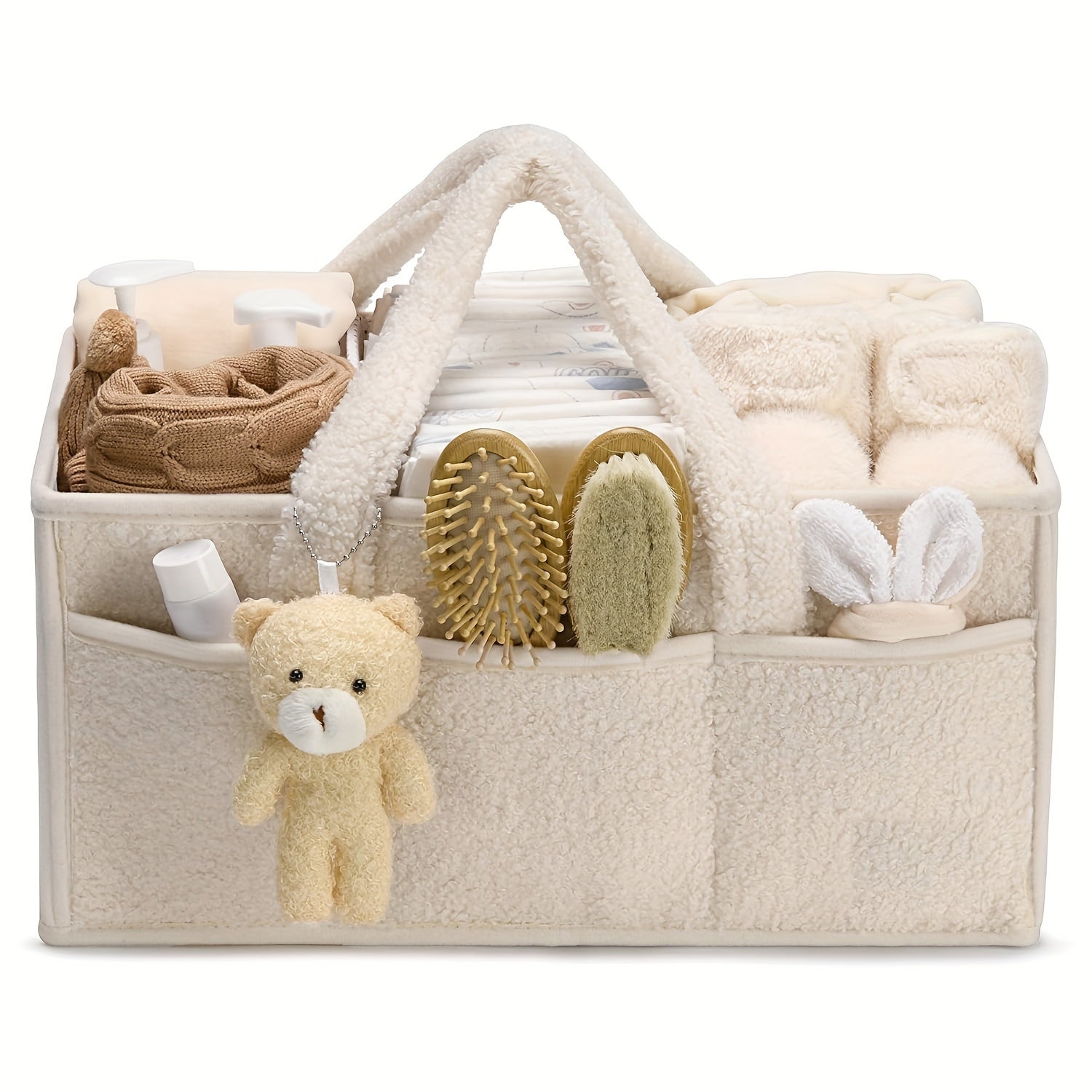 NappyNest | Luier Caddy Organizer - Draagbaar opbergmandje voor luiers, doekjes & babyspullen, luiertafel organizer