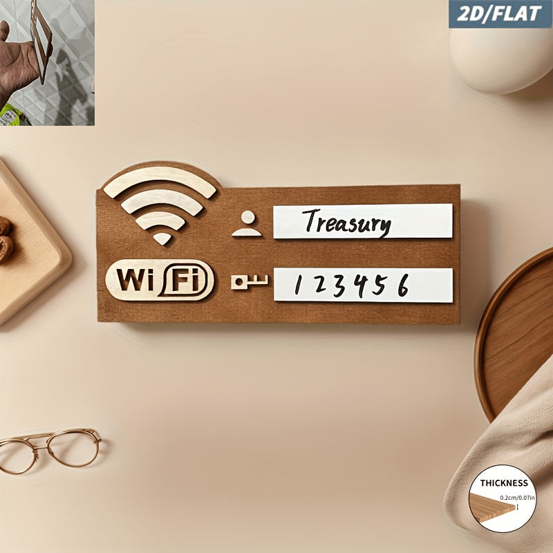 RouterSign | Houten Vintage WiFi Netwerk Wachtwoord Bord – 2D Platte Router Informatiebord