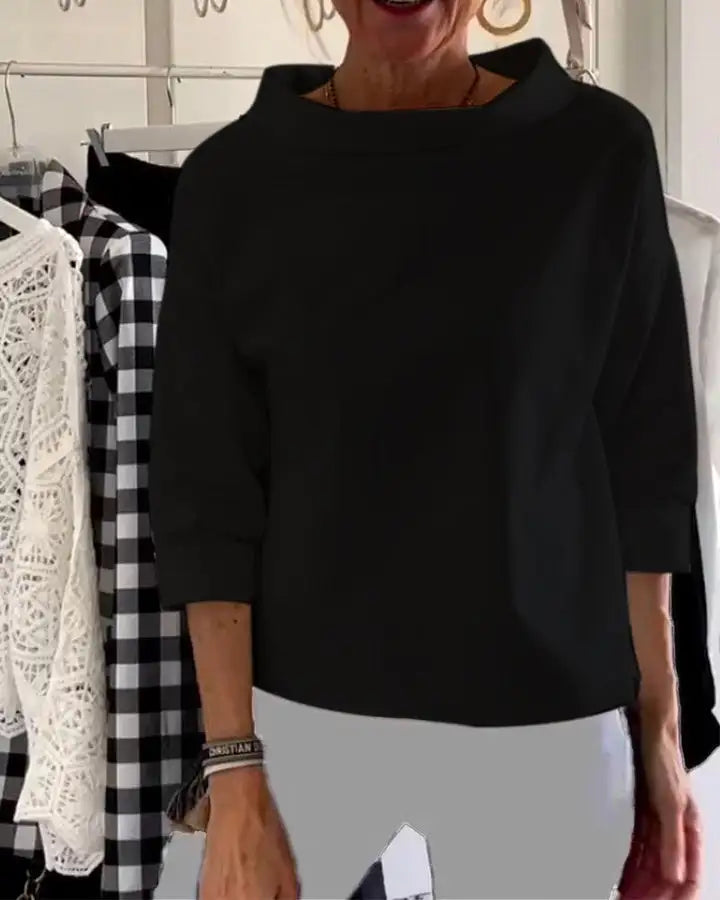 Ulmaria | Casual Blouse met 3/4 Mouwen – Luchtige Top met Relaxte Pasvorm voor Elke Dag