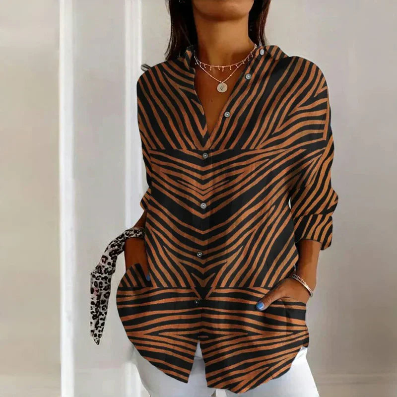Maely | Elegante damesblouse – Klassieke vintage casual top met lange mouwen