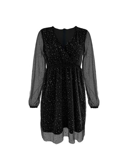 Lysaria |Dames mini jurk met ballonmouwen – Korte jurk met pofmouwen