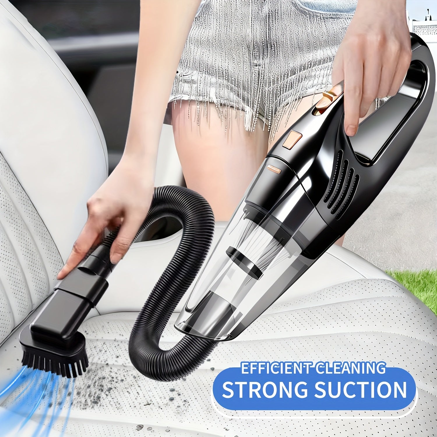 SwiftClean | Draadloze handstofzuiger – 4 kPa sterke zuigkracht, draagbare mini-USB-steelstofzuiger