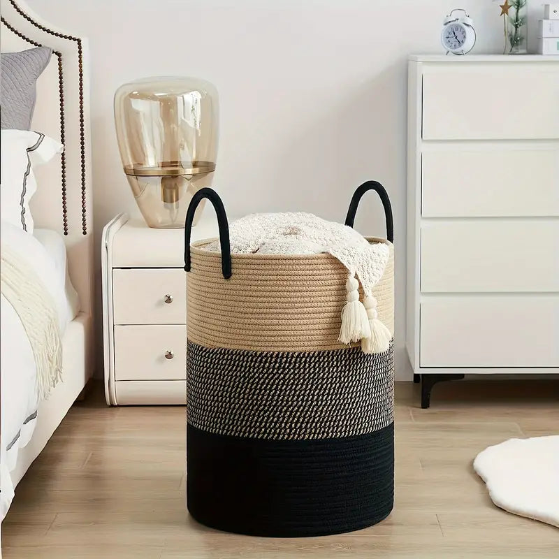 ChicTidy | Elegante geweven wasmand – Duurzame opbergmand van touw voor kleding