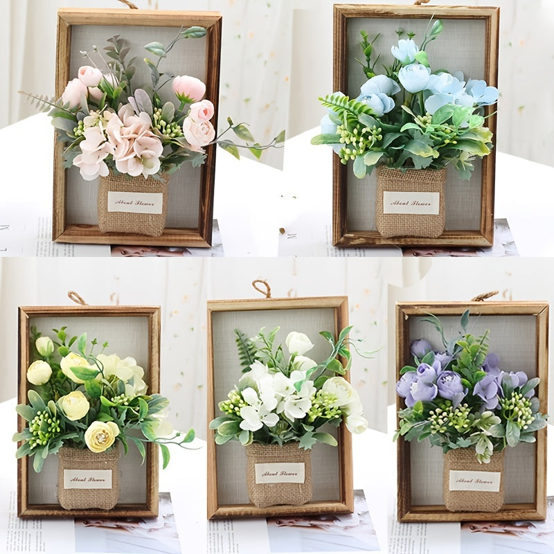 Botanique | 3D Bloemsierkunst - Houten frame met levensechte bloemstukken voor thuisdecoratie