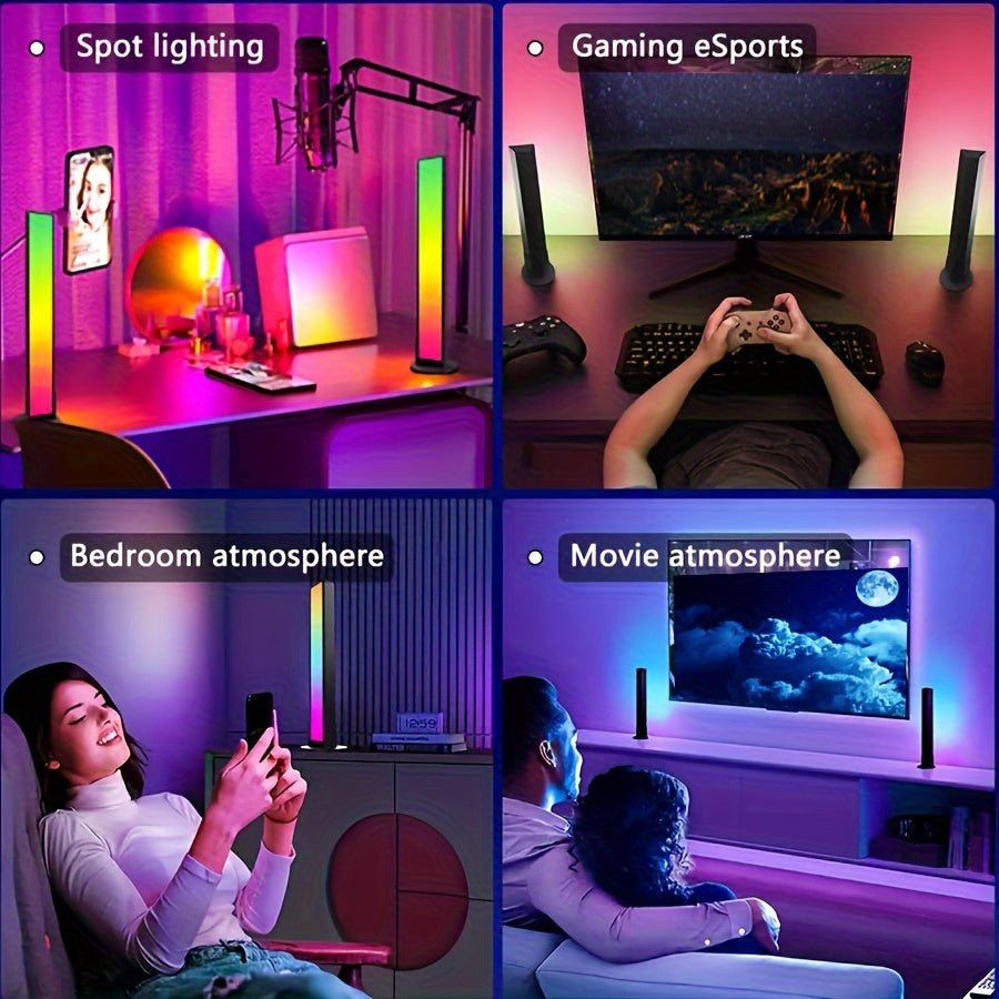 PrismBars | Slimme RGB LED-lichtbalken 2-delig - App & afstandsbediening, muzieksynchronisatie, TV-achtergrondverlichting