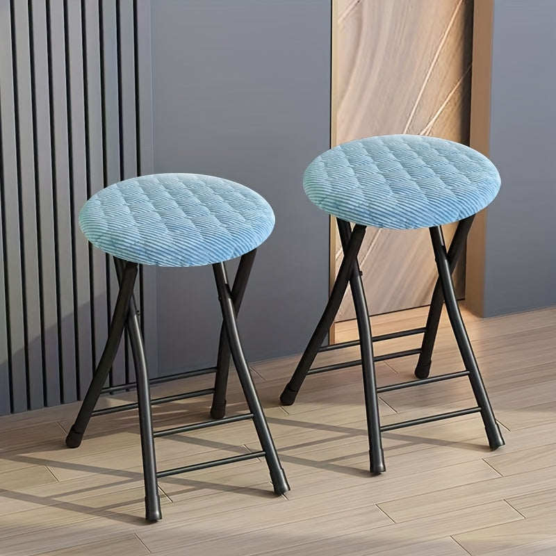 PlushFit | 2-delige Ronde Stoelzittingen Hoes – Dikke Gewatteerde Elastische Stoelhoezen, Beschermende Slipcovers