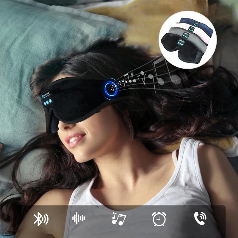 SleepTune | Bluetooth Muziek Slaapmasker – Zacht Geheugenschuim, Lichtdicht