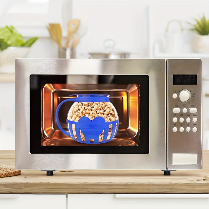 PopVault | Magnetron popcornmaker kom – eenvoudig schoon te maken popcornpopper met multifunctioneel deksel