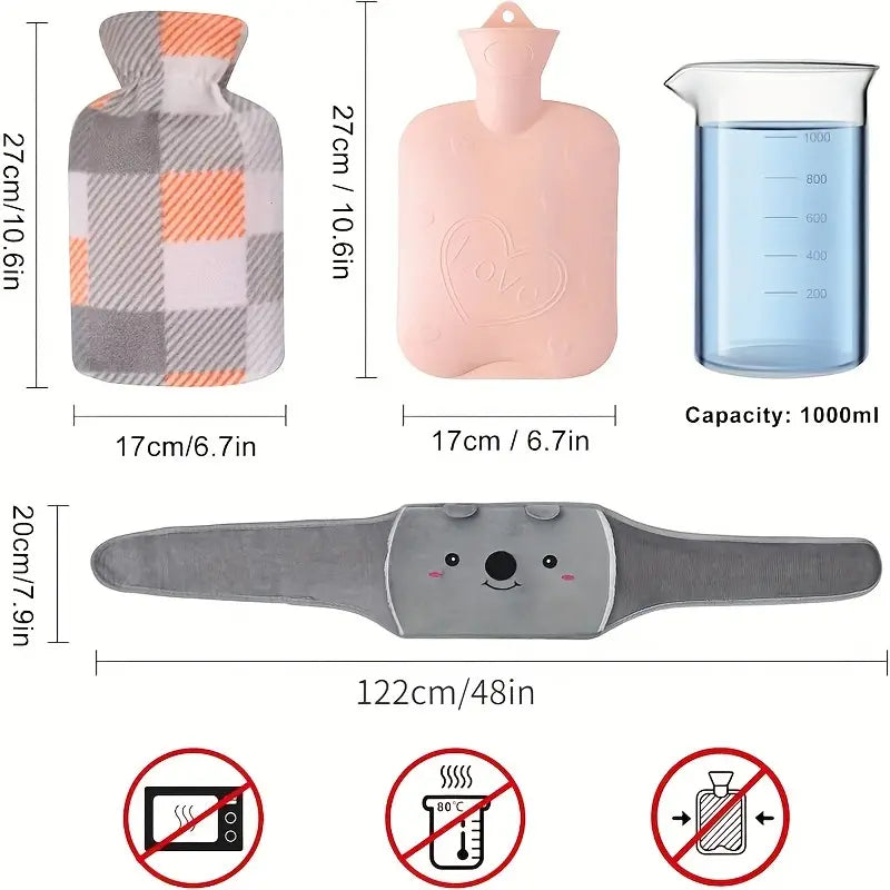 ThermaBelt | Gezellige warmwaterkruikriem – verstelbare heupband voor pijnverlichting, warmte en comfort