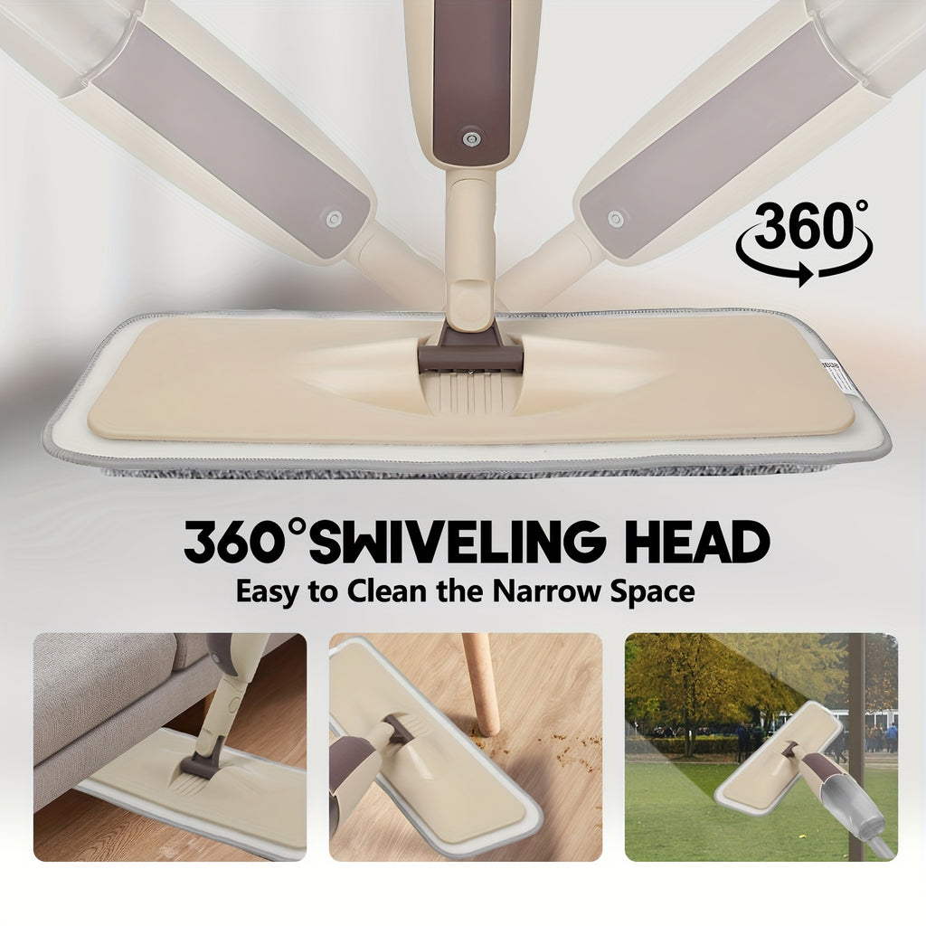 RevoMop | Herbruikbare Microvezel Spray Mop - Moeiteloos vloeren reinigen, roterende mop met herbruikbare pads