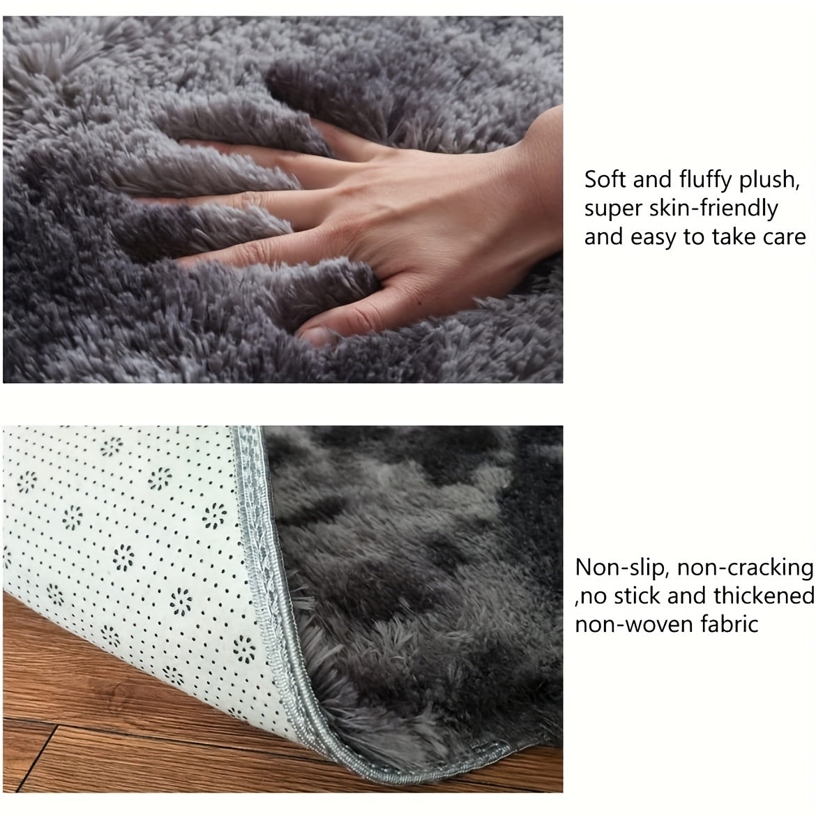 Fuzzify | Zacht Pluche Vloerkleed, Antislip Shaggy Nachtkastdeken, Fuzzy Shag Tapijt voor Slaapkamer, Woonkamer