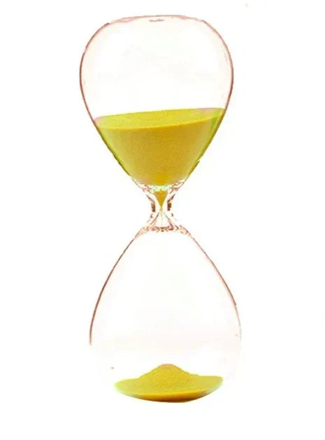TimeDrop | Transparante glazen zandloper - Minimalistische zandloper voor bureau of Woondecoratie