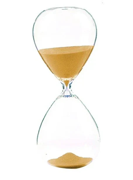 TimeDrop | Transparante glazen zandloper - Minimalistische zandloper voor bureau of Woondecoratie