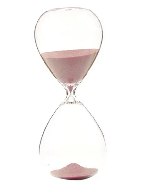 TimeDrop | Transparante glazen zandloper - Minimalistische zandloper voor bureau of Woondecoratie