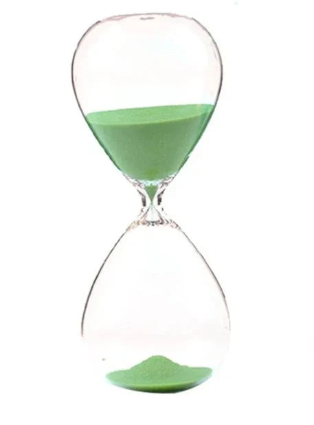 TimeDrop | Transparante glazen zandloper - Minimalistische zandloper voor bureau of Woondecoratie