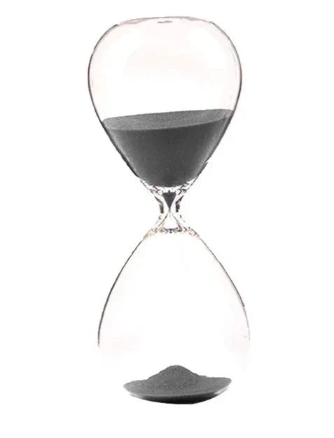 TimeDrop | Transparante glazen zandloper - Minimalistische zandloper voor bureau of Woondecoratie