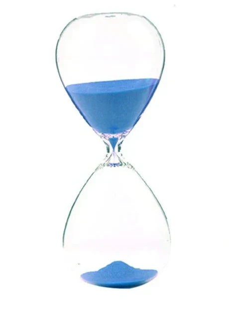 TimeDrop | Transparante glazen zandloper - Minimalistische zandloper voor bureau of Woondecoratie