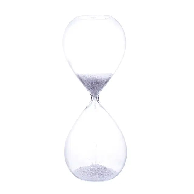TimeDrop | Transparante glazen zandloper - Minimalistische zandloper voor bureau of Woondecoratie