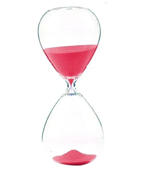 TimeDrop | Transparante glazen zandloper - Minimalistische zandloper voor bureau of Woondecoratie