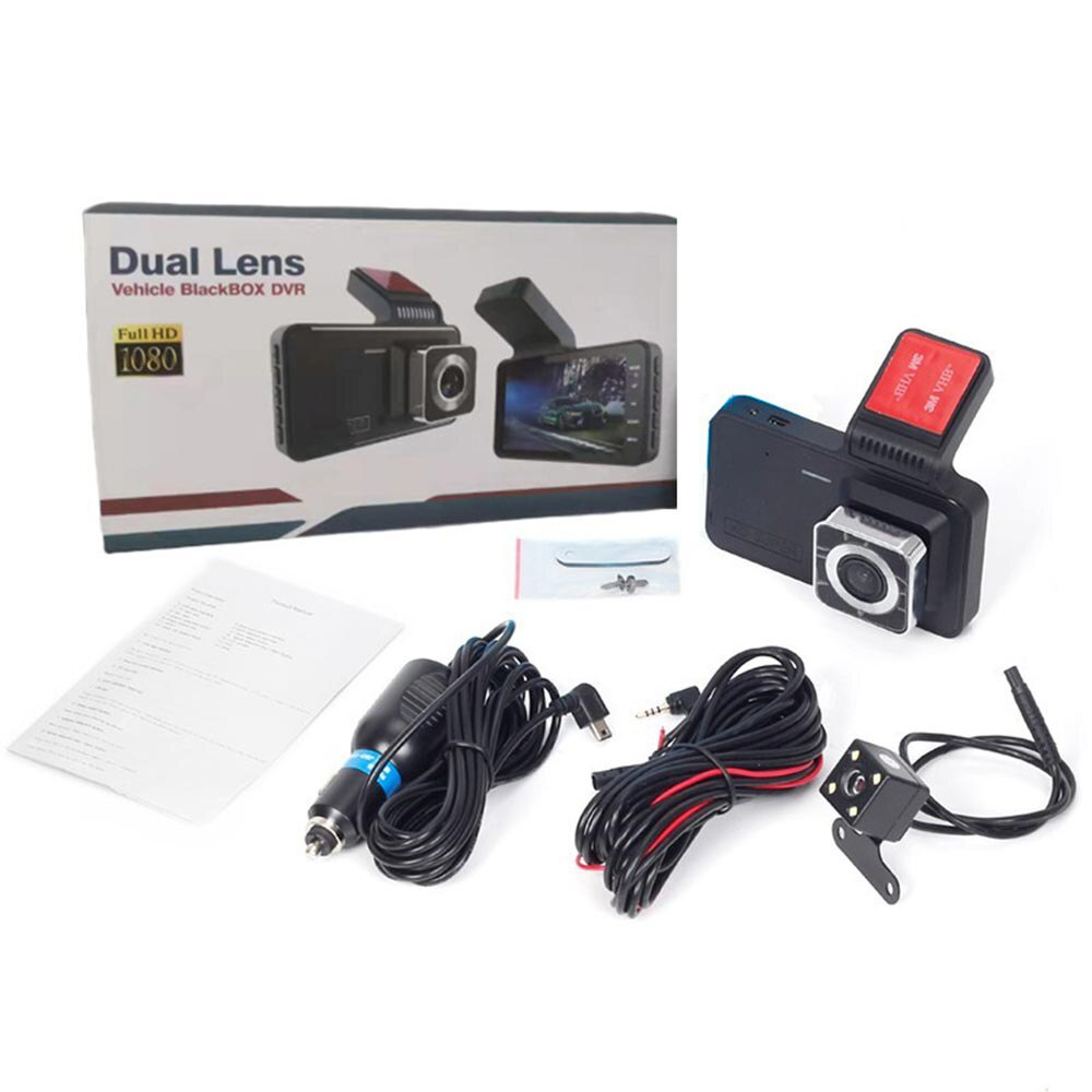 RoadPix | Compacte dashcam met scherm - 1080P Full HD autocamera, lusopname, nachtzicht, parkeermonitor