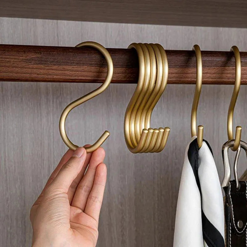 LuxeHold | Elegante S-vormige haakhouders, stijlvolle metalen kledinghangers, (set van 5)